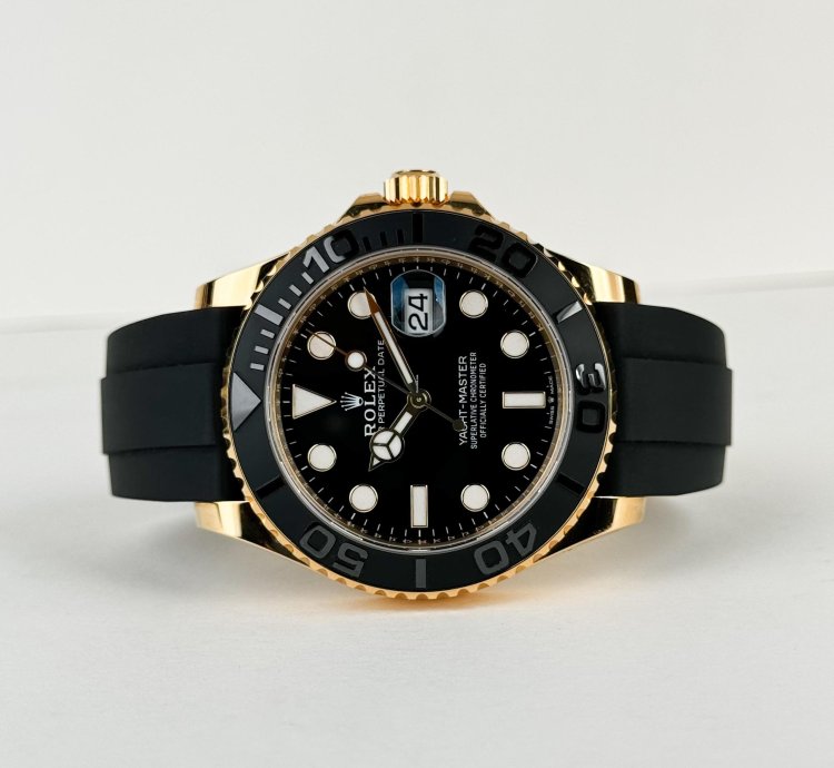 Rolex Yacht-master 42 42mm Black Ceramic Bezel Yellow Gold Black Dial Osyterflex Bracelet 226658