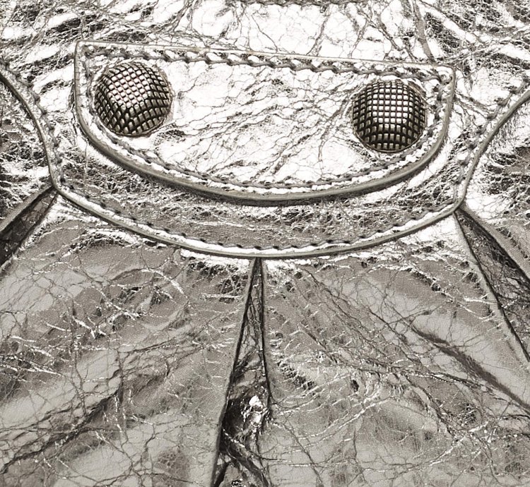 Balenciaga Metallic Grey Leather Xs Le Cagole Shoulder Bag
