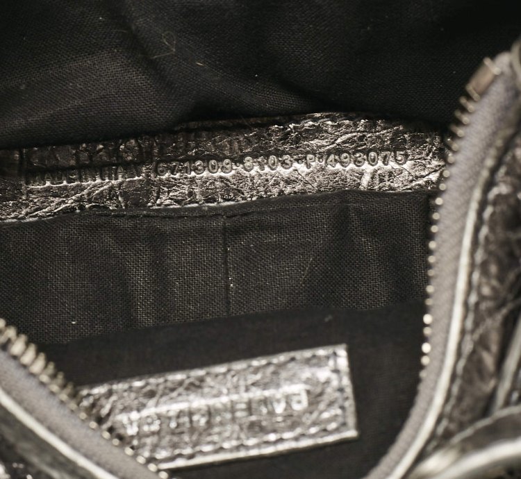 Balenciaga Metallic Grey Leather Xs Le Cagole Shoulder Bag