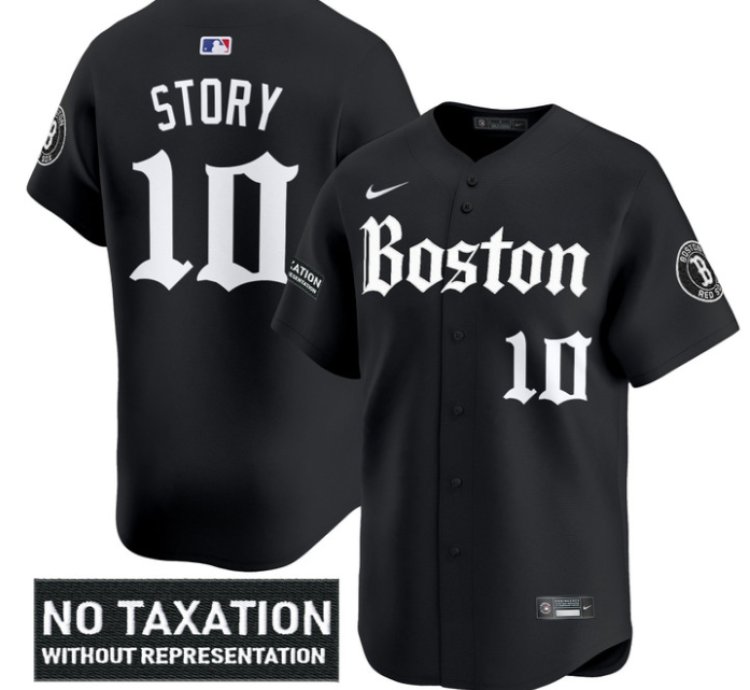 Trevor Story Jersey 10 Boston Red Sox Retro Newspaper Edition Vapor Premier Limited Stitched Black