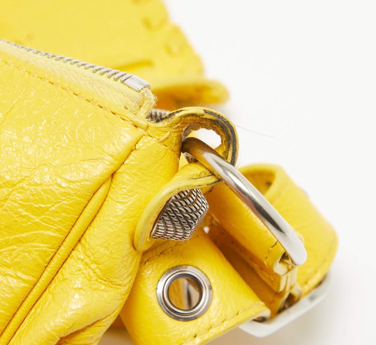 Balenciaga Mustard Leather Xs Le Cagole Shoulder Bag