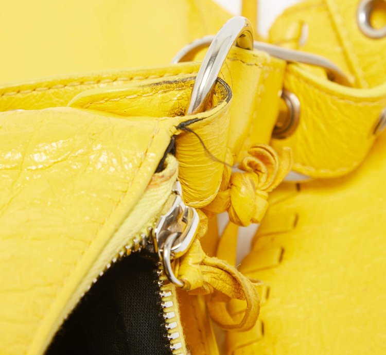 Balenciaga Mustard Leather Xs Le Cagole Shoulder Bag
