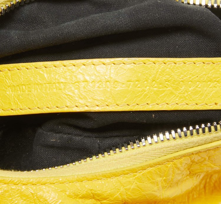 Balenciaga Mustard Leather Xs Le Cagole Shoulder Bag