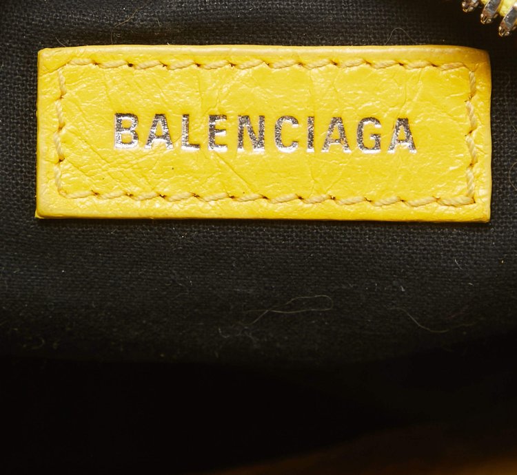Balenciaga Mustard Leather Xs Le Cagole Shoulder Bag