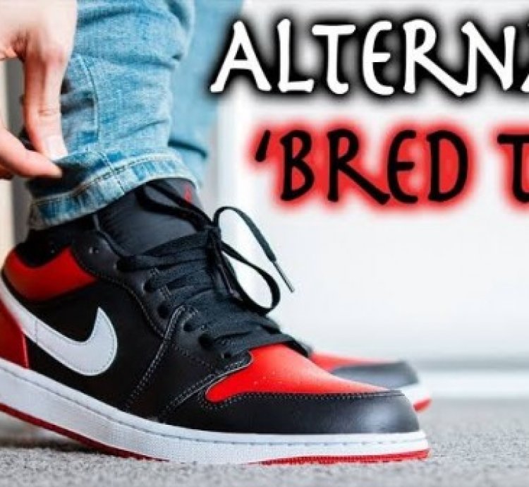 Nike Air Jordan 1 Low Alternate Bred Toe Basketball Sneakers