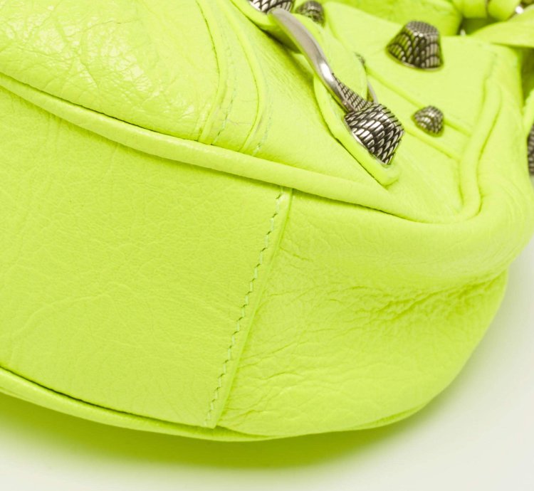 Balenciaga Neon Green Leather Xs Le Cagole Shoulder Bag