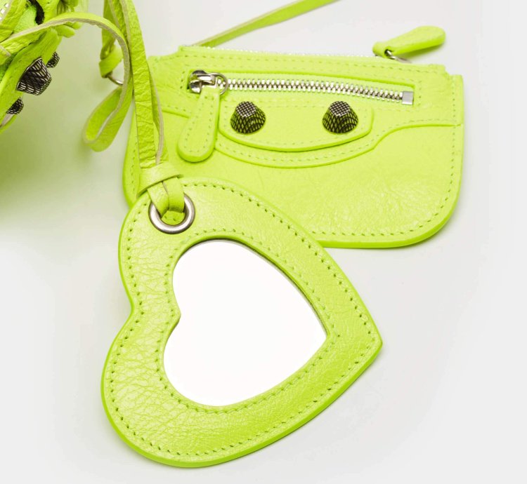 Balenciaga Neon Green Leather Xs Le Cagole Shoulder Bag