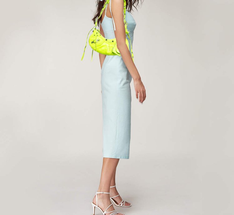Balenciaga Neon Green Leather Xs Le Cagole Shoulder Bag