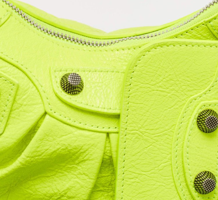 Balenciaga Neon Green Leather Xs Le Cagole Shoulder Bag