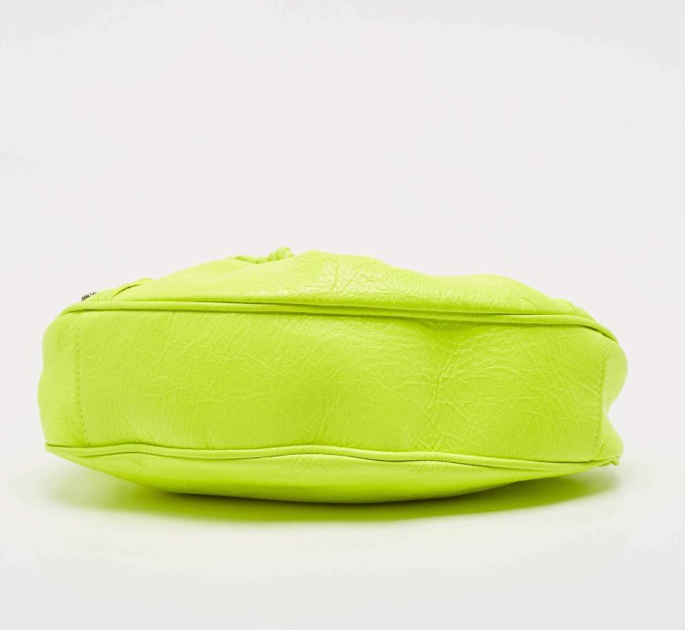 Balenciaga Neon Green Leather Xs Le Cagole Shoulder Bag