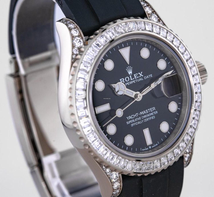 Rolex Yacht-master 42 42mm White Gold Baguette Diamonds
