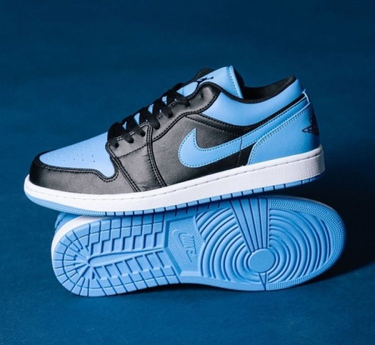 Nike Air Jordan 1 Low Black University Blue Basketball Sneakers