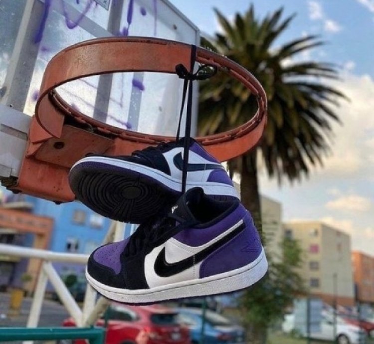 Nike Air Jordan 1 Low Court Purple Basketball Sneakers