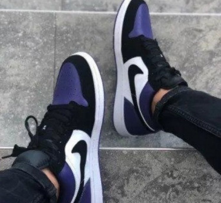 Nike Air Jordan 1 Low Court Purple Basketball Sneakers