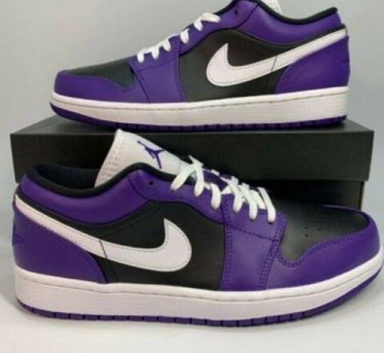 Nike Air Jordan 1 Low Court Purple Basketball Sneakers