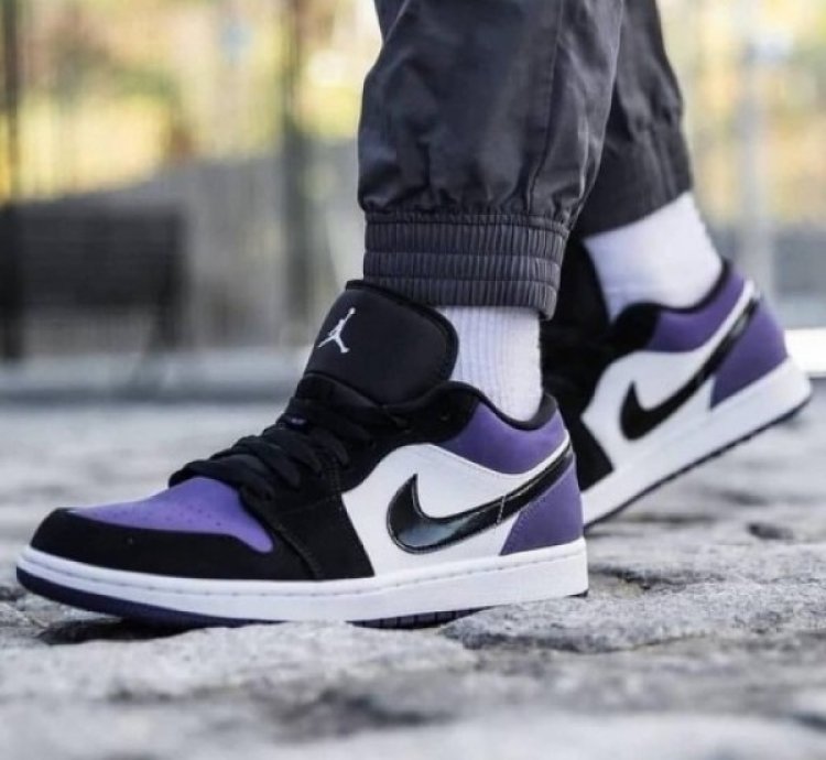 Nike Air Jordan 1 Low Court Purple Basketball Sneakers