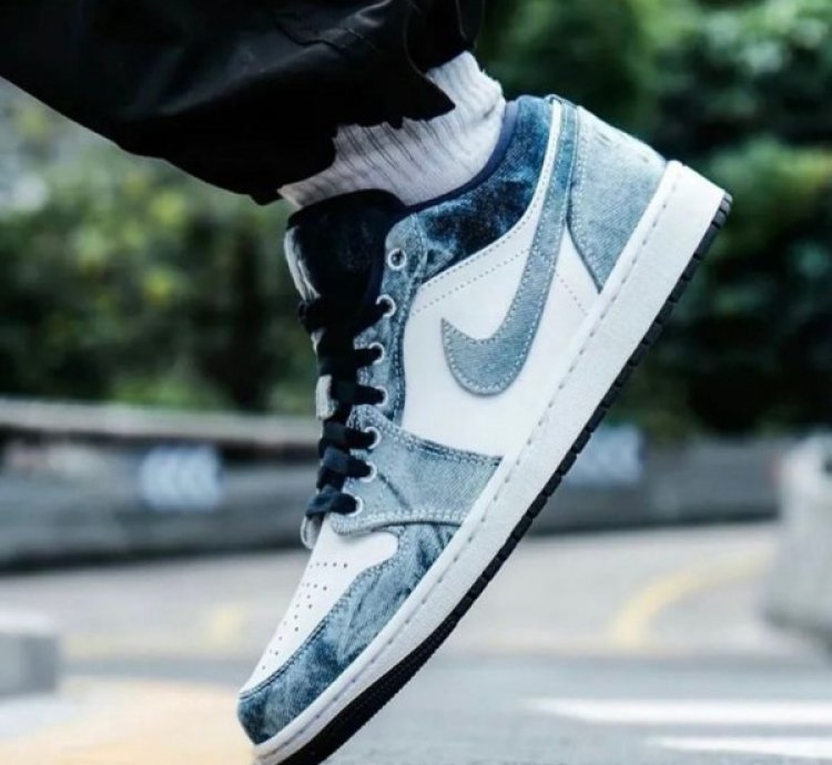 Nike Air Jordan 1 Low Denim Blue Basketball Sneakers