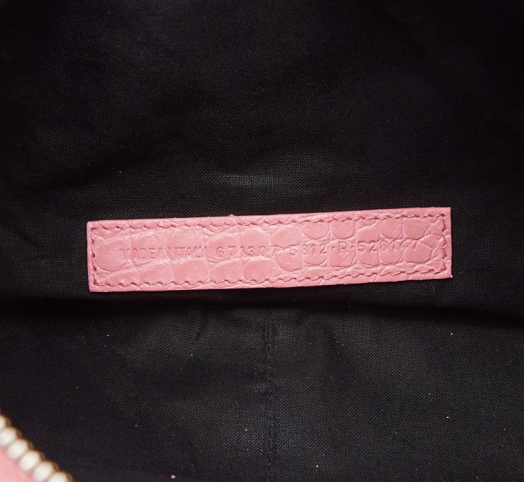 Balenciaga Pink Croc Embossed Leather Small Le Cagole Shoulder Bag