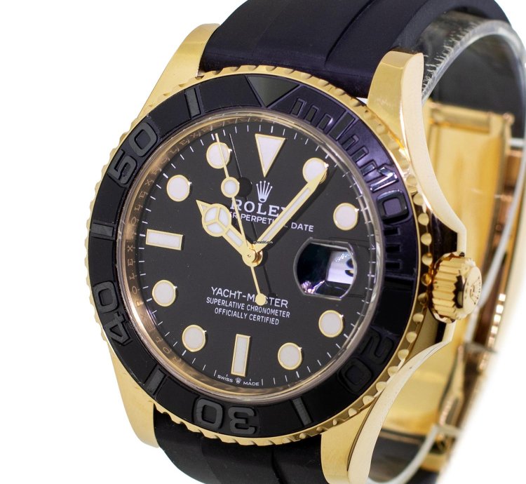 Rolex Yacht-master 42 42mm Yellow Gold Black Dial Black Bezel 226658