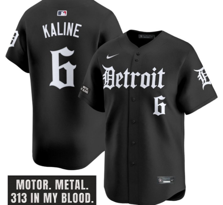 Al Kaline Jersey 6 Detroit Tigers Motor Gothic Edition Vapor Limited Stitched Black
