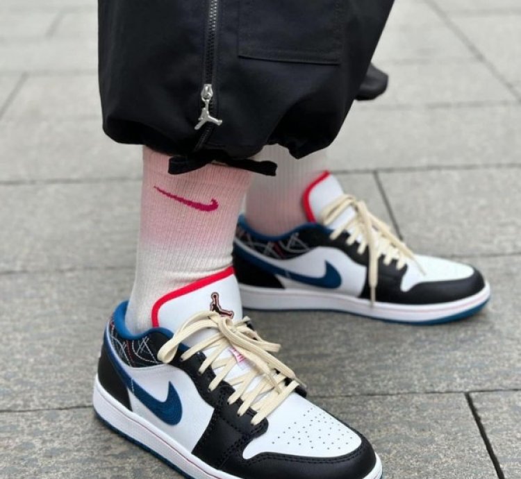 Nike Air Jordan 1 Low Industrial Blue Basketball Sneakers