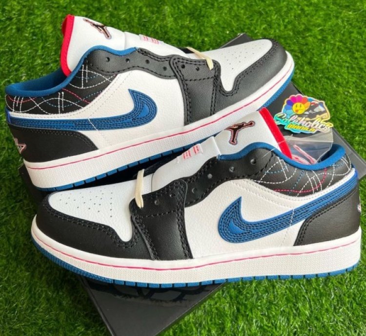Nike Air Jordan 1 Low Industrial Blue Basketball Sneakers