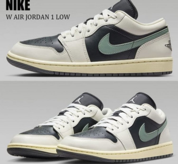 Nike Air Jordan 1 Low Jade Smoke Basketball Sneakers