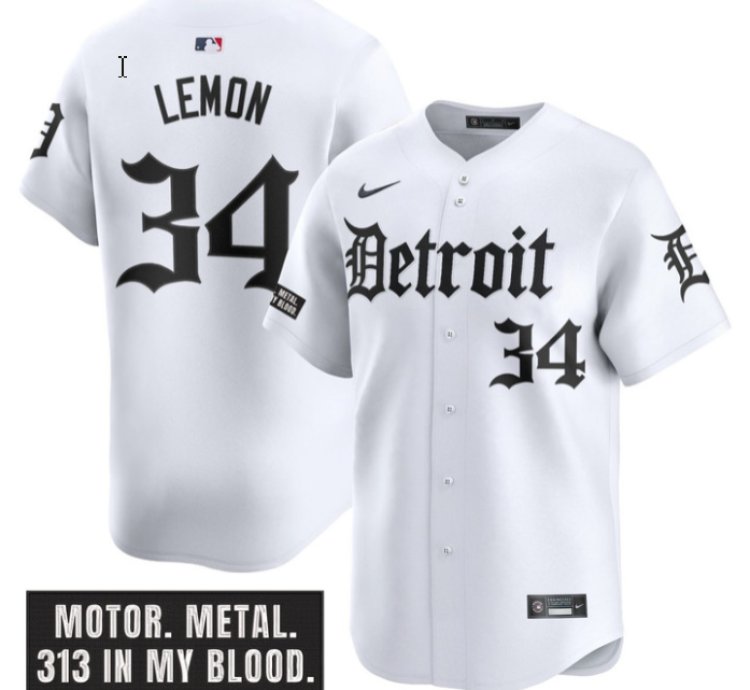 Chet Lemon Jersey 34 Detroit Tigers Motor Gothic Edition Vapor Limited Stitched White