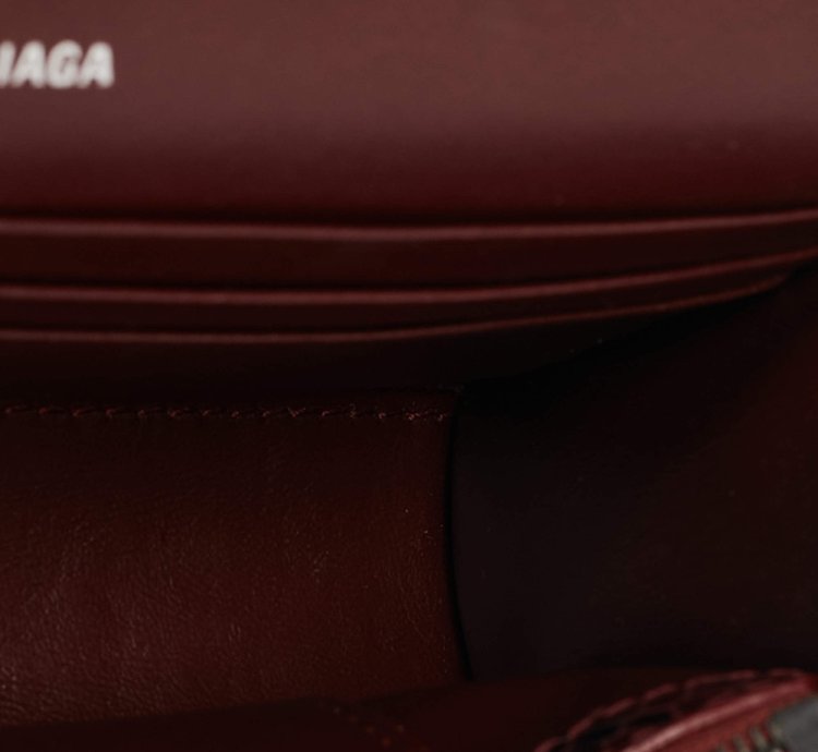 Balenciaga Red Black Python Embossed Leather Hourglass Wallet On Chain