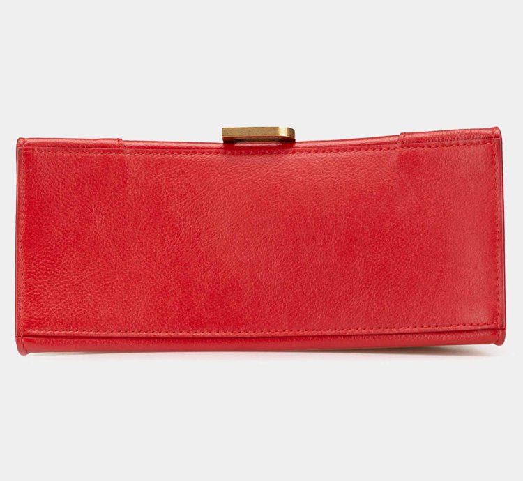 Balenciaga Red Leather Hourglass Small Top Handle Bag