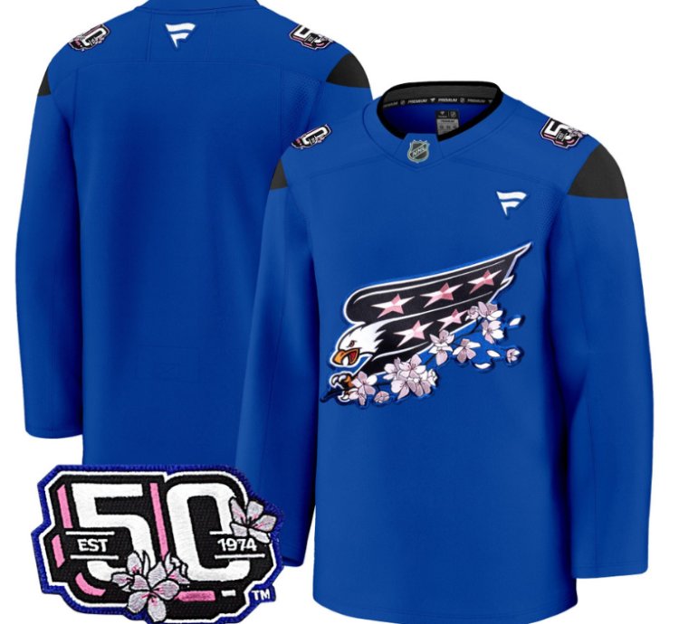 Men Team Jersey Washington Capitals 50th Anniversary Stitched Cherry Blossom