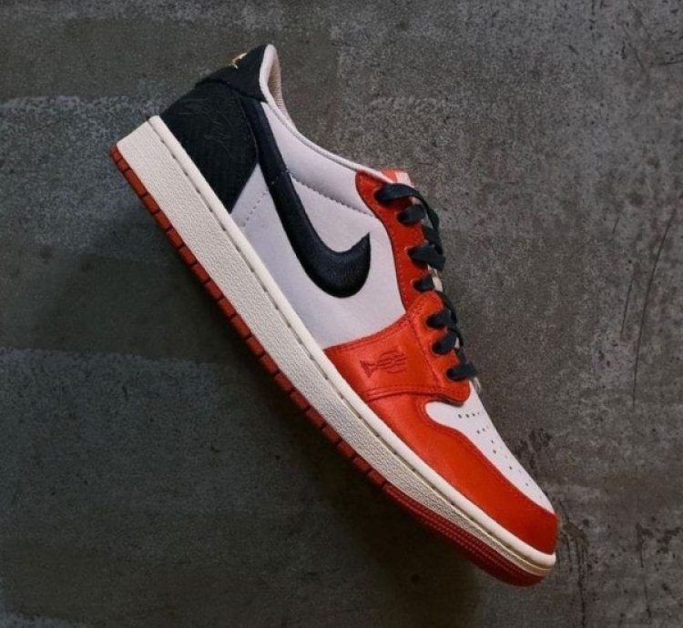 Nike Air Jordan 1 Low X Trophy Room Sail And Varsity Red Sneakers