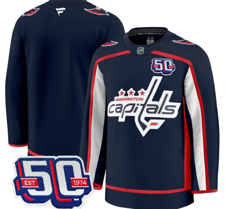 Men Team Jersey Washington Capitals 50th Anniversary Stitched Navy