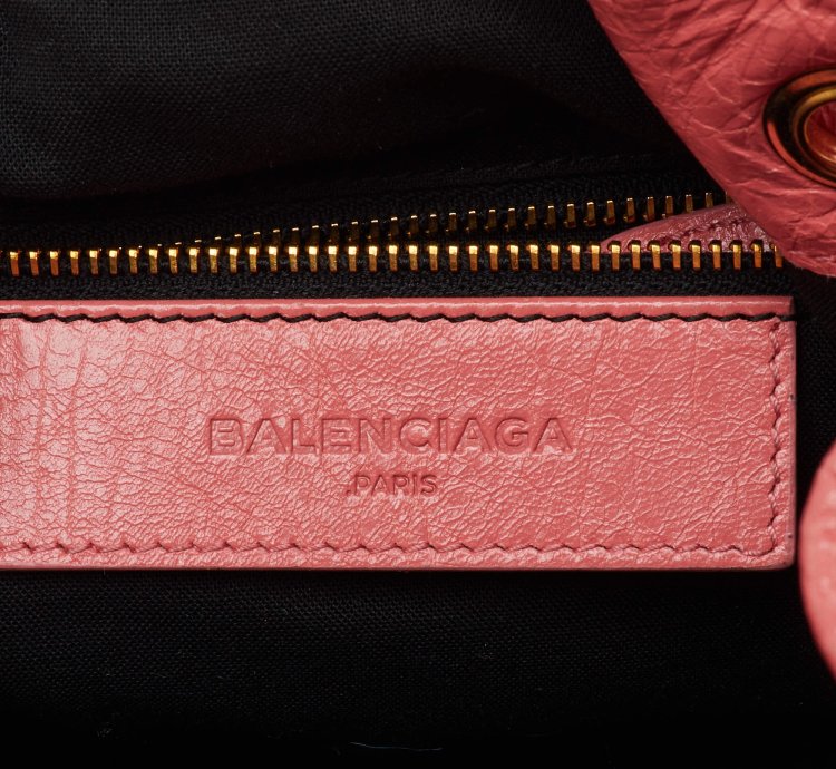 Balenciaga Rose Pink Leather Ggh 12 Mini Pompon Bag