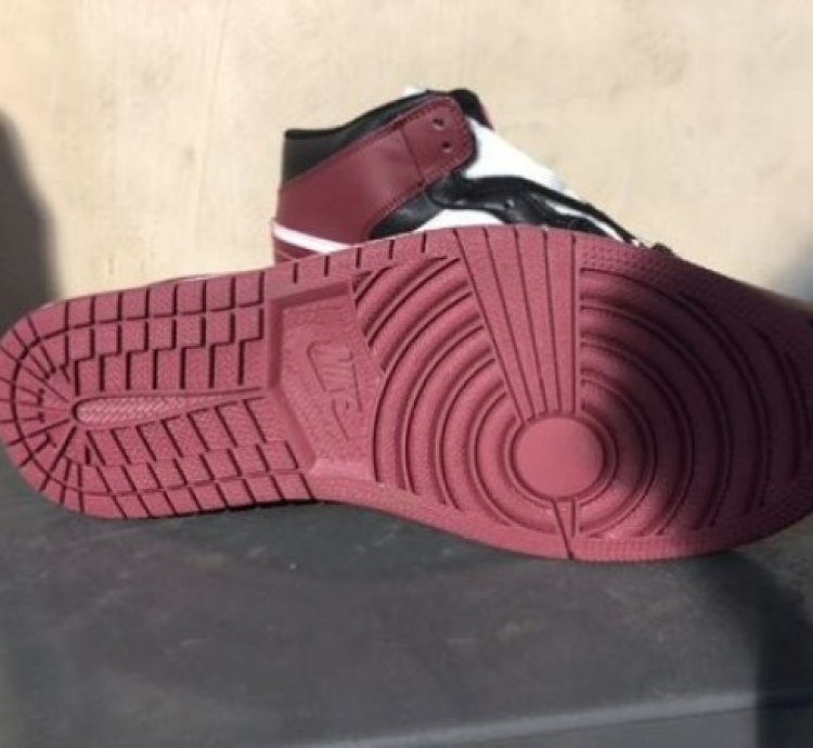 Nike Air Jordan 1 Mid Black Maroon Basketball Sneakers