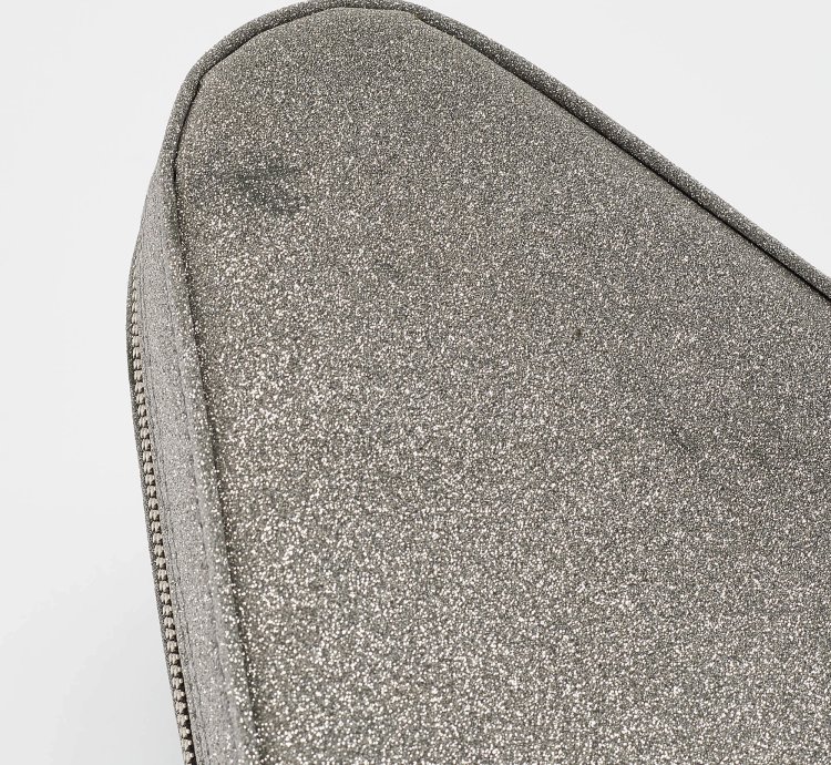 Balenciaga Silver Glitter Triangle Clutch