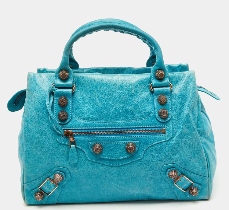 Balenciaga Sky Blue Leather Giant 21 Rose Gold Hardware Rtt Bag