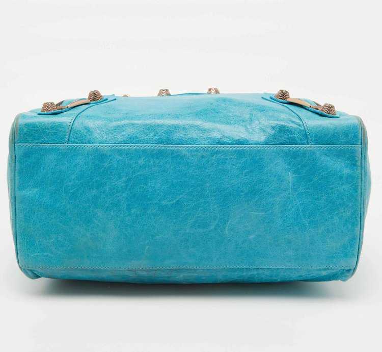 Balenciaga Sky Blue Leather Giant 21 Rose Gold Hardware Rtt Bag