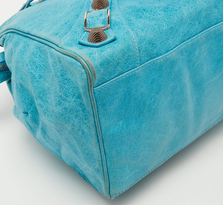 Balenciaga Sky Blue Leather Giant 21 Rose Gold Hardware Rtt Bag