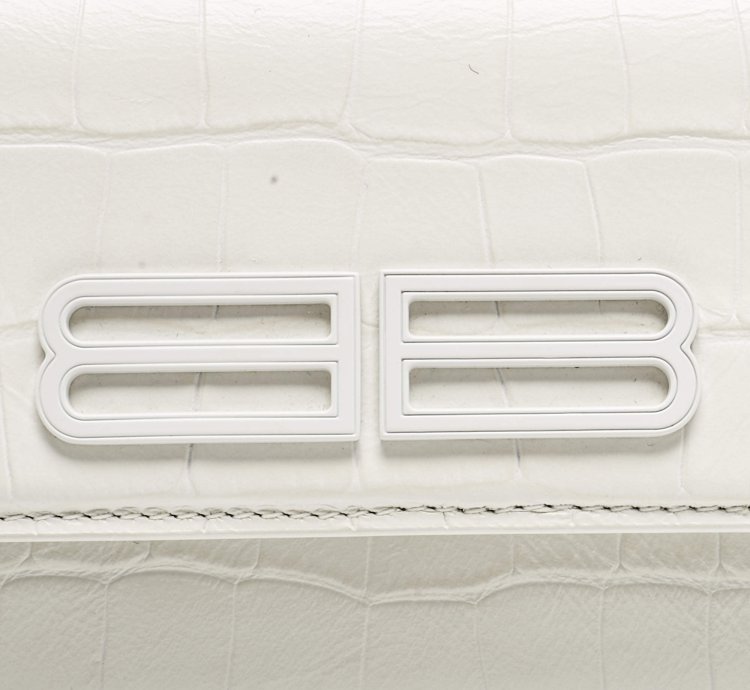Balenciaga White Croc Embossed Leather Xs Gossip Shoulder Bag