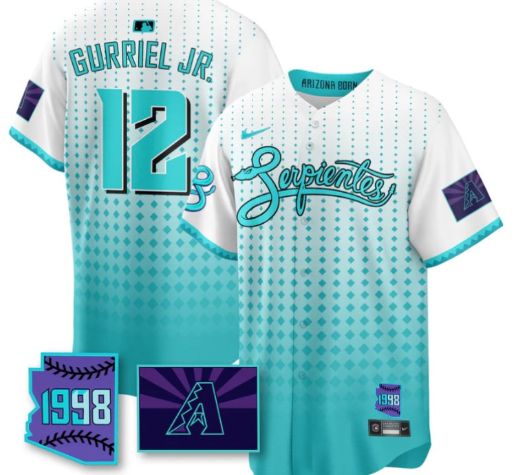 Lourdes Gurriel Jr Jersey 12 Arizona Diamondbacks Serpientes City Connect Stitched White
