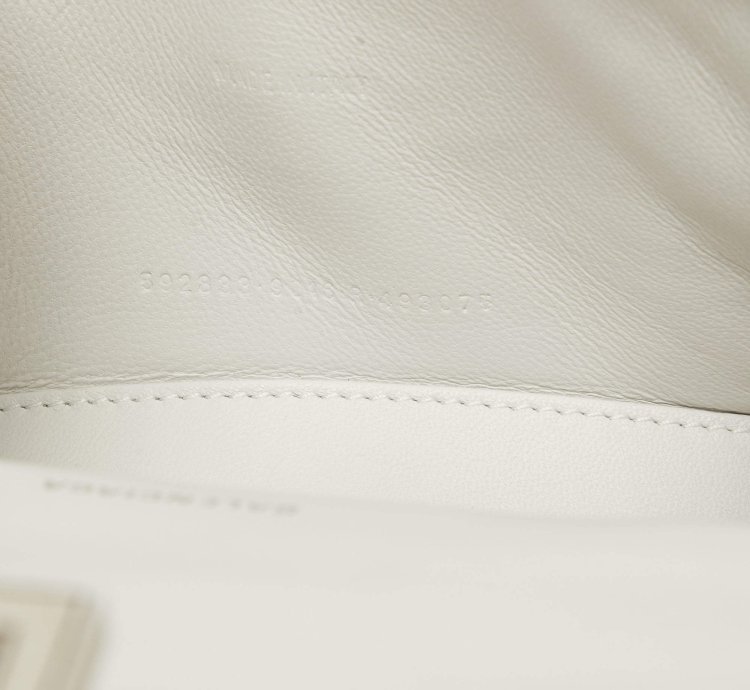 Balenciaga White Croc Embossed Leather Xs Hourglass Top Handle Bag