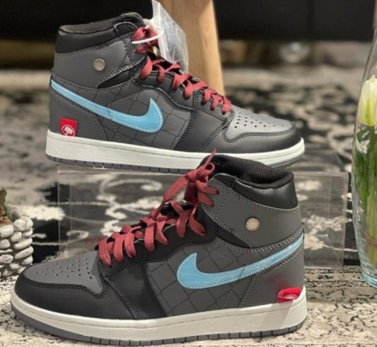 Nike Air Jordan 1 X Marvel Thor Edition Black Grey Basketball Sneakers
