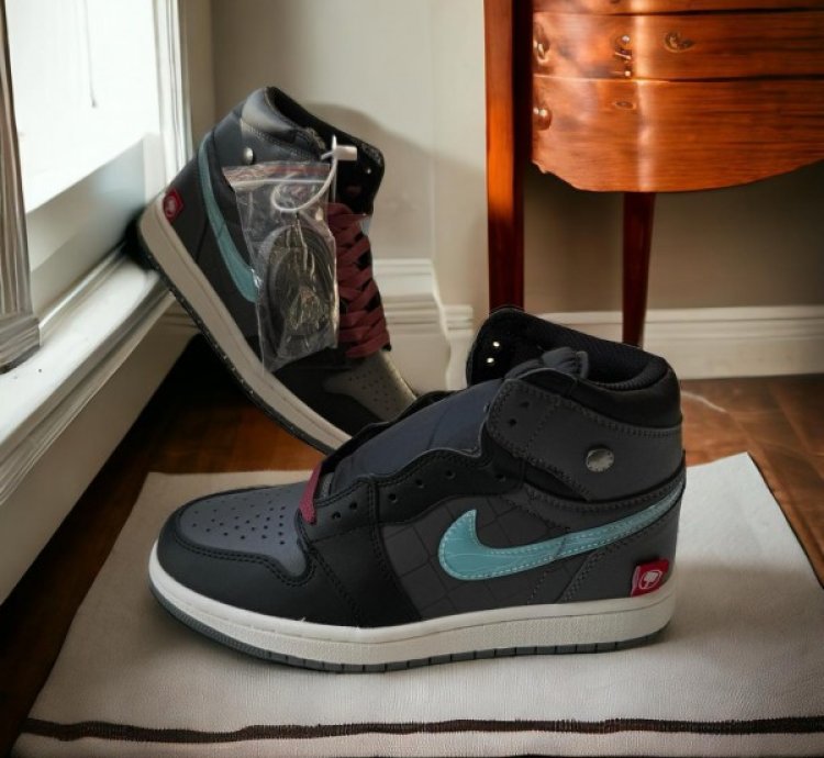 Nike Air Jordan 1 X Marvel Thor Edition Black Grey Basketball Sneakers