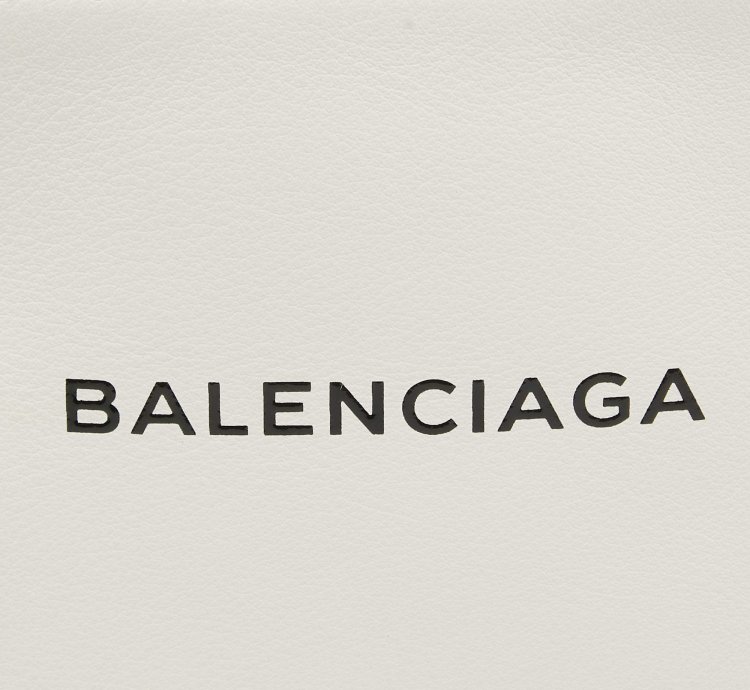 Balenciaga White Leather Zip Pouch