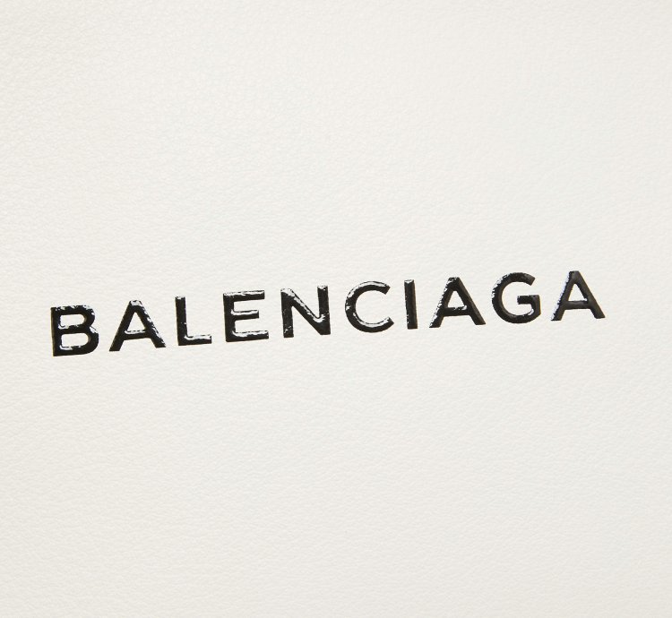 Balenciaga White Leather Zip Pouch