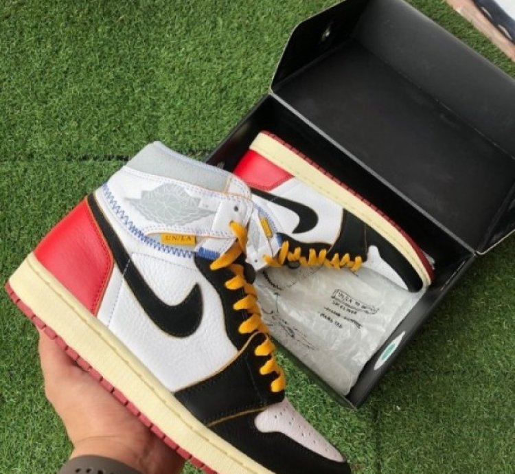 Nike Air Jordan 1 X Uion La Black Toe Red White Basketball Sneakers Semi Ua