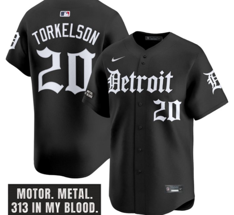 Spencer Torkelson Jersey 20 Detroit Tigers Motor Gothic Edition Vapor Limited Stitched Black