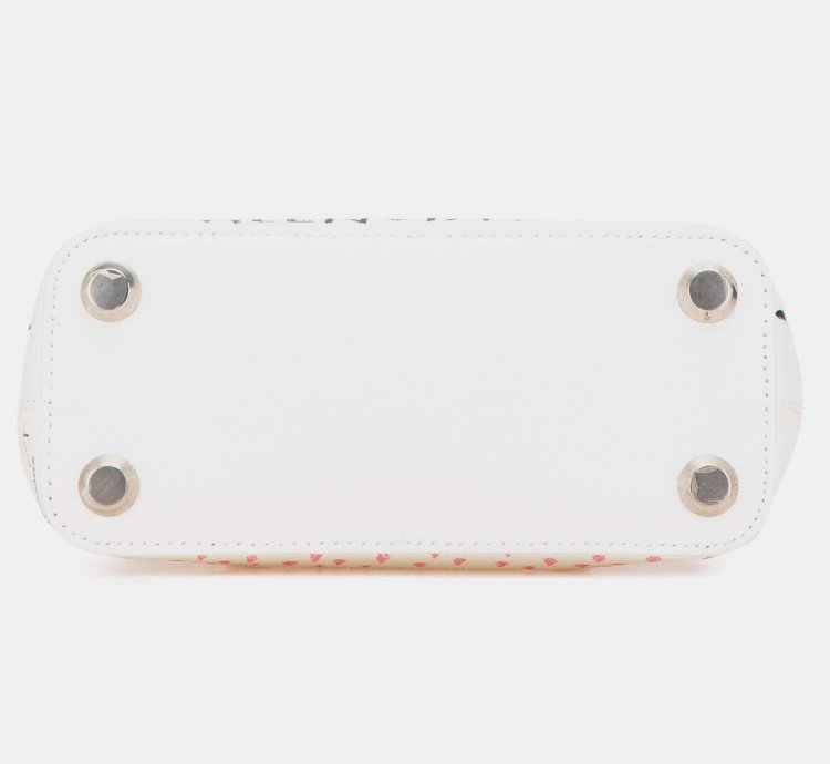 Balenciaga White Xxs Grained Calfskin Graffiti Ville Top Handle Bag