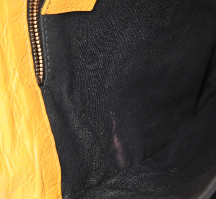 Balenciaga Yellow Leather Classic Giant 12 Hardware Envelope Clutch